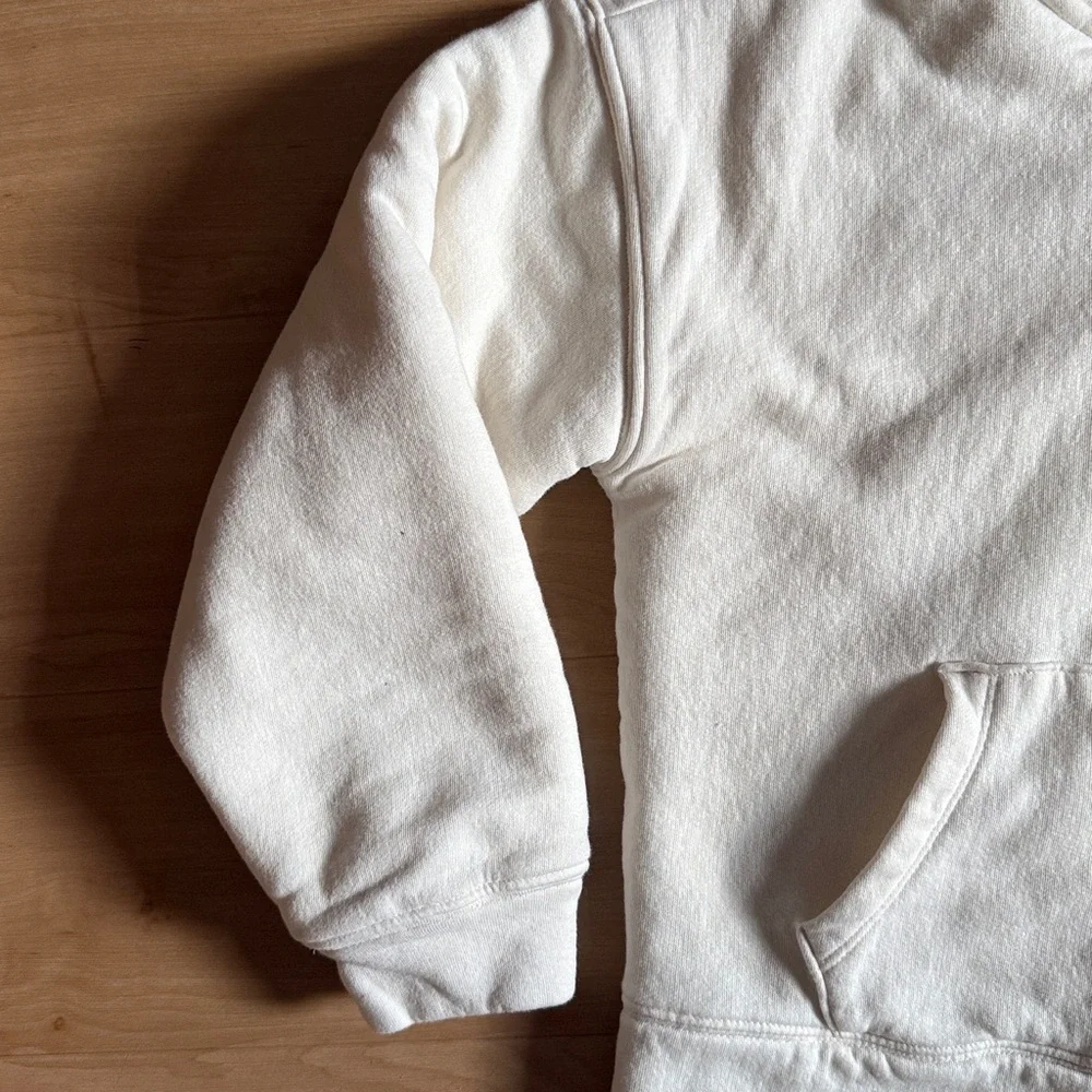 OLD NAVY GIRLS SERPA LINED FULL ZIP HOODED JACKET FRONT POCKETS CREAM LG (10-12)